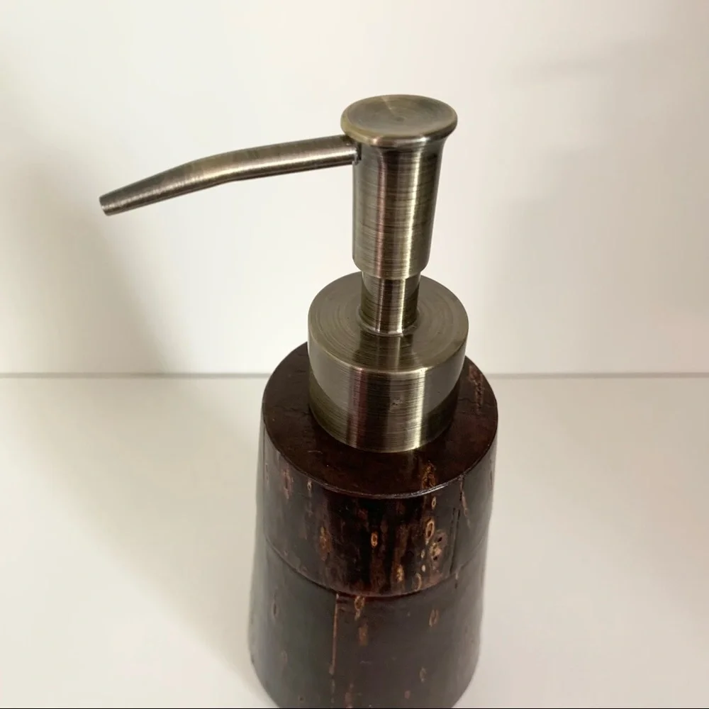 NWOT Java wood lotion soap pump dispenser